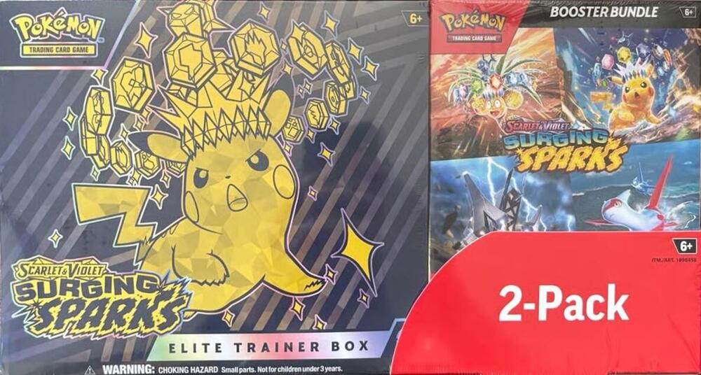 Pokémon Costco Surging Sparks 2-Pack Trainer Box and Booster Bundle