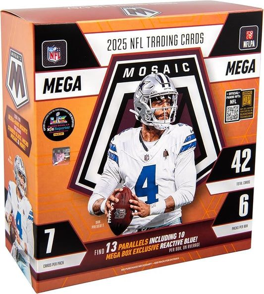 2025-26 Panini Mosaic Football Mega Box (Reactive Blue)