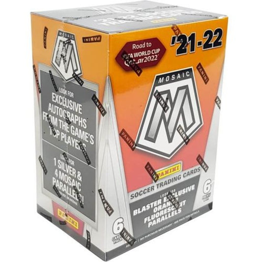 2021-22 Panini Mosaic Road to FIFA World Cup Soccer Blaster Box (Orange Fluorescent Parallels)